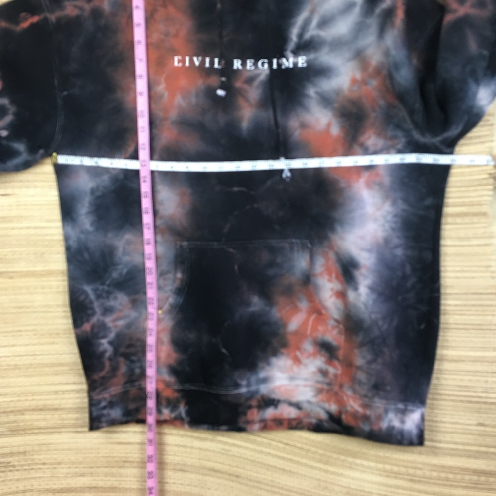 CIVIL REGIME White Rose With Lighting Tie Dye Unisex Hoodie Pullover Size L - Picture 10 of 11